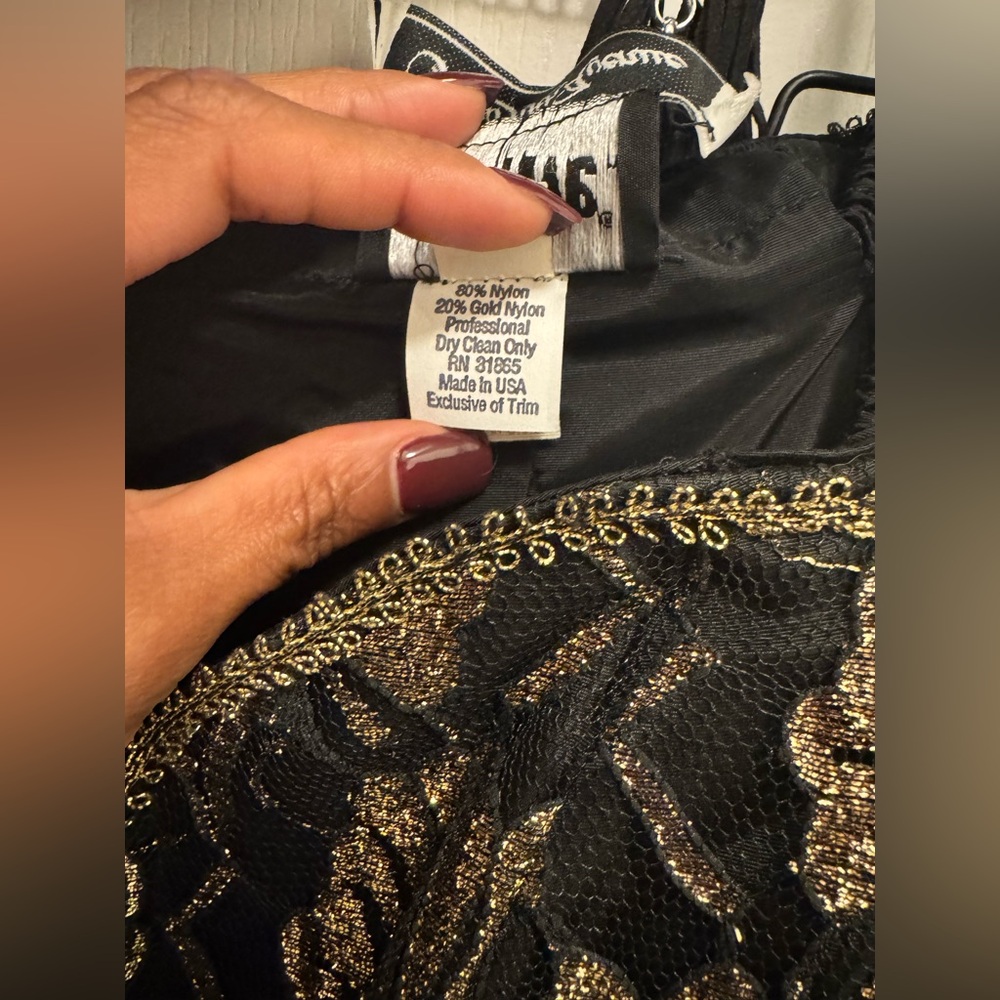 Vintage Saks Fifth Avenue “After Five” Gold & Black Lace Gown — Union Made - Picture 12 of 13